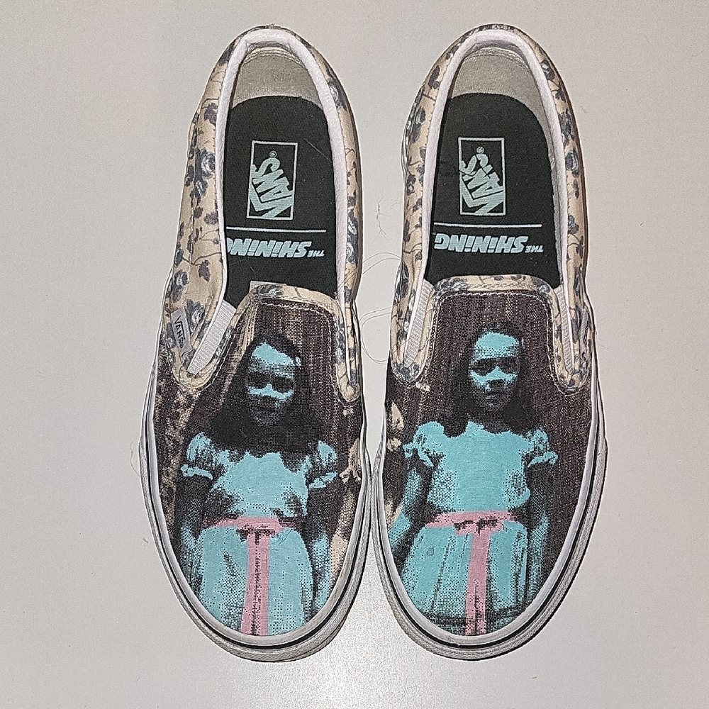 Vans Slip-On Sneakers with Teal and Pink Graphic